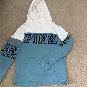 PINK color block hoodie/sweatshirt